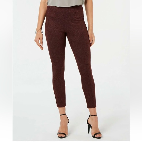 HUE Pants - HUE LEGGINGS Tweed High Waist Knit Sangria Color